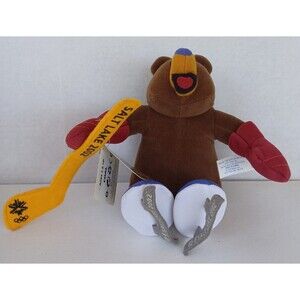 NWT Mattel Salt Lake City Official Olympic 10" Plush Mascot Coal Bear 2002